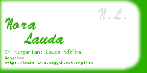 nora lauda business card